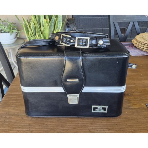 Unbranded Other - Unbranded Large Black Hard Shell Vintage Leather Camera Case with Shoulder Strap